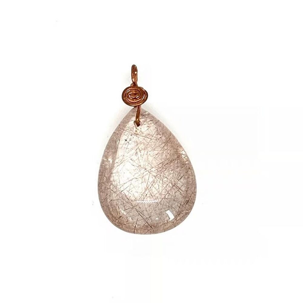 1pc Beads for Jewelry #21342 Rutilated Quartz Pendant Charm